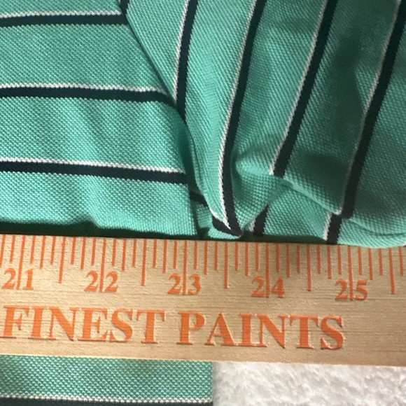 Men's XL Polo Golf Mint Green/Stripe Performance Short Sleeve Shirt - Picture 7 of 13